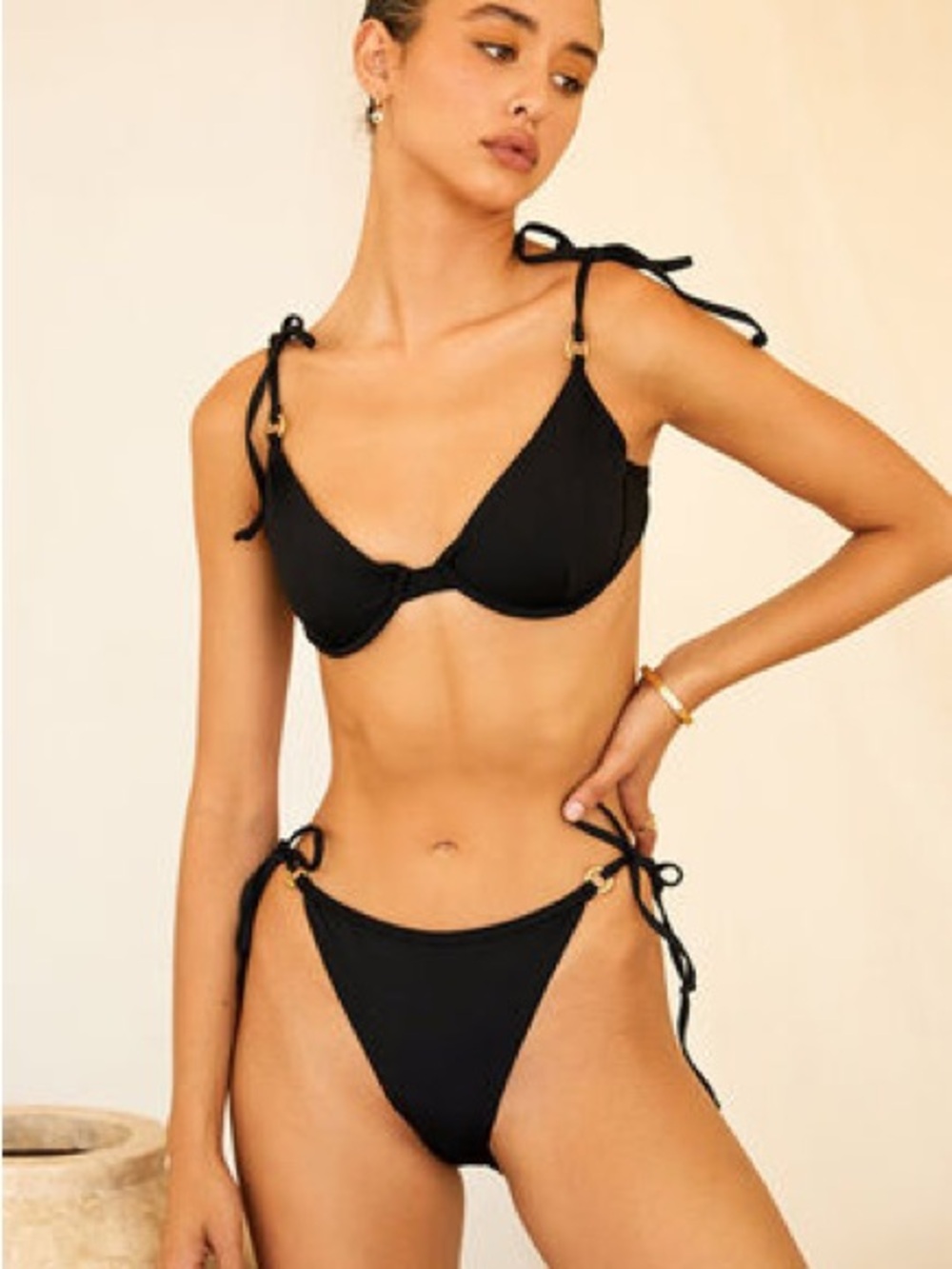 Dippin Daisy’s Black Tie-Side Bikini Set - Women Swim